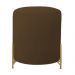 Puff Decorativo Thor Ferro Base Gold Veludo Marrom - Montanaris Decor