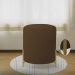 Puff Decorativo Thor Ferro Base Gold Veludo Marrom - Montanaris Decor