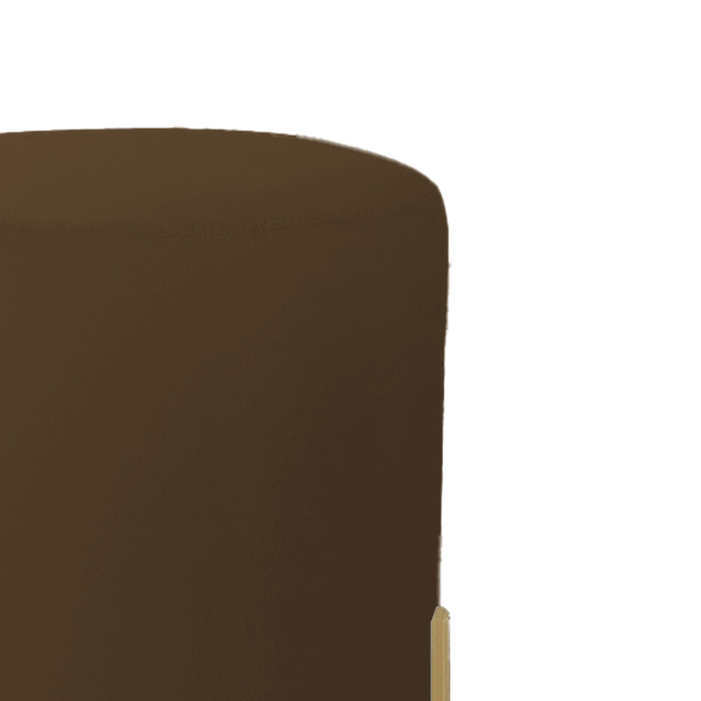 Puff Decorativo Thor Ferro Base Gold Veludo Marrom - Montanaris Decor