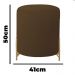 Puff Decorativo Thor Ferro Base Gold Veludo Marrom - Montanaris Decor