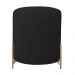 Puff Decorativo Thor Ferro Base Gold Veludo Preto - Montanaris Decor