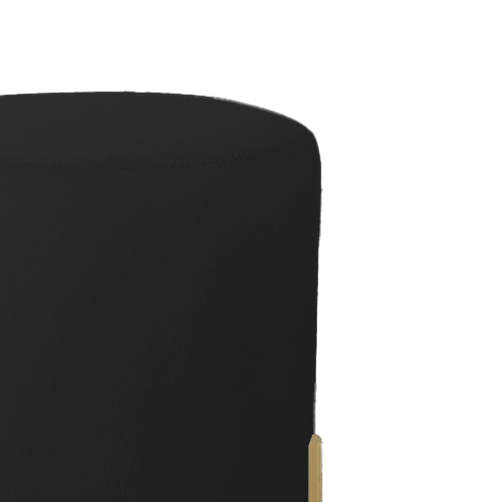 Puff Decorativo Thor Ferro Base Gold Veludo Preto - Montanaris Decor
