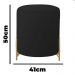 Puff Decorativo Thor Ferro Base Gold Veludo Preto - Montanaris Decor