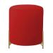 Puff Decorativo Thor Ferro Base Gold Veludo Vermelho - Montanaris Decor