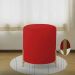 Puff Decorativo Thor Ferro Base Gold Veludo Vermelho - Montanaris Decor