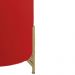 Puff Decorativo Thor Ferro Base Gold Veludo Vermelho - Montanaris Decor