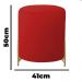 Puff Decorativo Thor Ferro Base Gold Veludo Vermelho - Montanaris Decor
