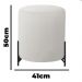 Puff Decorativo Thor Ferro Base Preta Veludo Bege - Montanaris Decor