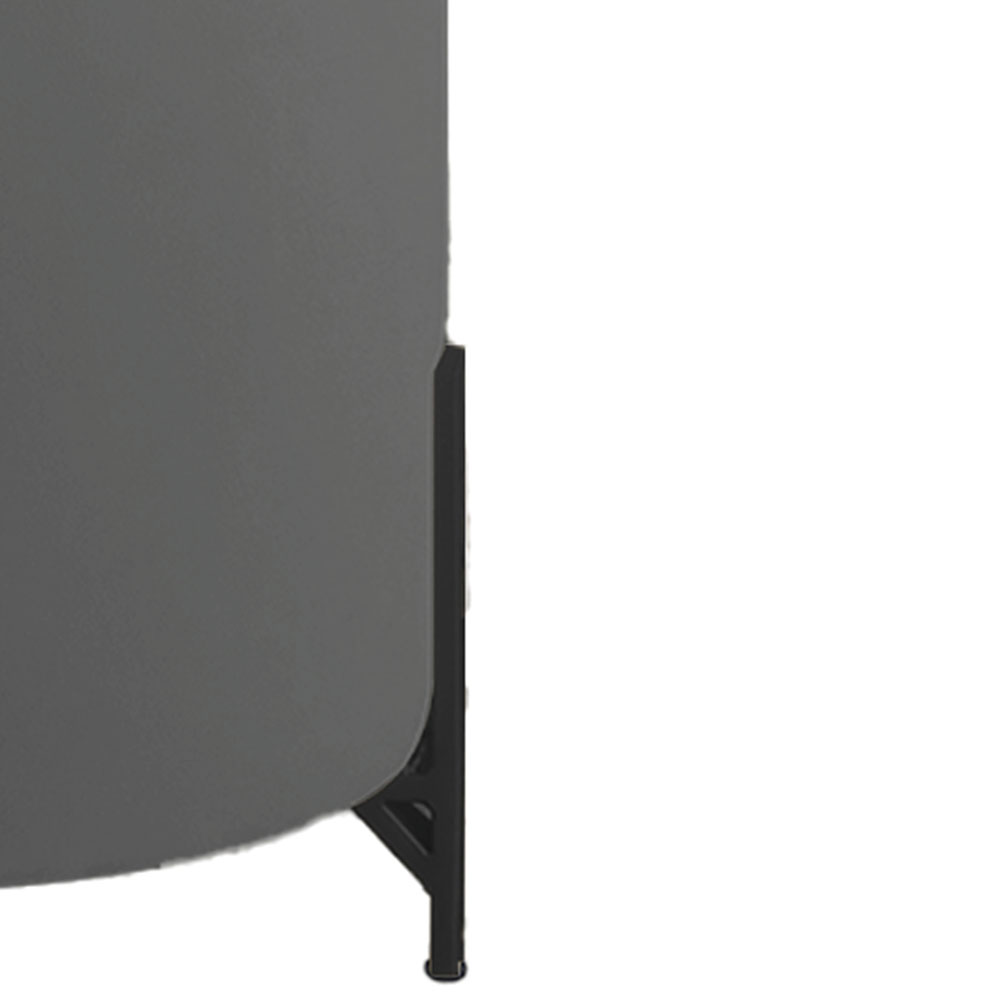 Puff Decorativo Thor Ferro Base Preta Veludo Cinza - Montanaris Decor
