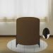 Puff Decorativo Thor Ferro Base Preta Veludo Marrom - Montanaris Decor