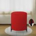 Puff Decorativo Thor Ferro Base Preta Veludo Vermelho  - Montanaris Decor