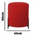 Puff Decorativo Thor Ferro Base Preta Veludo Vermelho  - Montanaris Decor