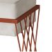 Puff Decorativo Tróia Base Bronze Veludo Bege  - Montanaris Decor