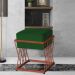 Puff Decorativo Tróia Base Bronze Veludo Verde - Montanaris Decor