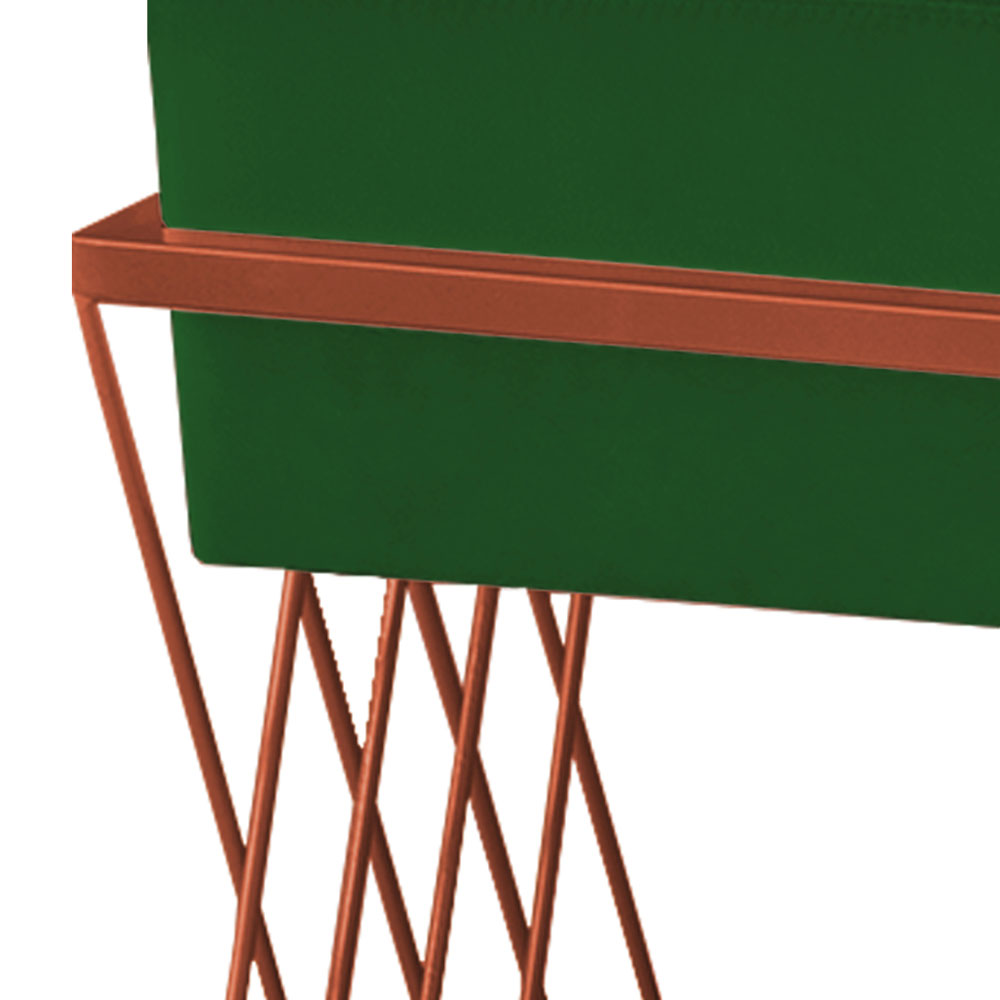 Puff Decorativo Tróia Base Bronze Veludo Verde - Montanaris Decor
