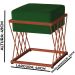 Puff Decorativo Tróia Base Bronze Veludo Verde - Montanaris Decor