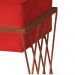 Puff Decorativo Tróia Base Bronze Veludo Vermelho- Montanaris Decor