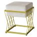 Puff Decorativo Tróia Base Gold Veludo Bege  - Montanaris Decor