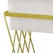 Puff Decorativo Tróia Base Gold Veludo Bege  - Montanaris Decor