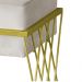 Puff Decorativo Tróia Base Gold Veludo Bege  - Montanaris Decor
