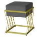 Puff Decorativo Tróia Base Gold Veludo Cinza - Montanaris Decor