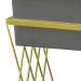 Puff Decorativo Tróia Base Gold Veludo Cinza - Montanaris Decor