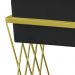 Puff Decorativo Tróia Base Gold Veludo Preto - Montanaris Decor