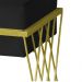 Puff Decorativo Tróia Base Gold Veludo Preto - Montanaris Decor