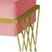 Puff Decorativo Tróia Base Gold Veludo Rosê - Montanaris Decor