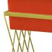 Puff Decorativo Tróia Base Gold Veludo Terracota - Montanaris Decor