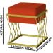 Puff Decorativo Tróia Base Gold Veludo Terracota - Montanaris Decor