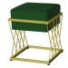 Puff Decorativo Tróia Base Gold Veludo Verde - Montanaris Decor