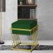 Puff Decorativo Tróia Base Gold Veludo Verde - Montanaris Decor
