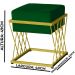 Puff Decorativo Tróia Base Gold Veludo Verde - Montanaris Decor