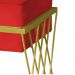 Puff Decorativo Tróia Base Gold Veludo Vermelho - Montanaris Decor
