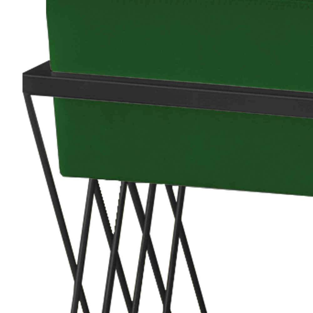 Puff Decorativo Tróia Base Preta Veludo Verde - Montanaris Decor