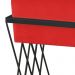 Puff Decorativo Tróia Base Preta Veludo Vermelho - Montanaris Decor