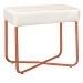 Puff Decorativo Unna Base Bronze Veludo Bege  - Montanaris Decor