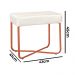 Puff Decorativo Unna Base Bronze Veludo Bege  - Montanaris Decor