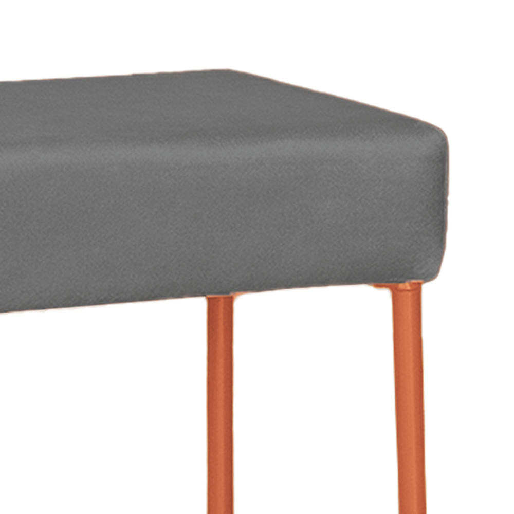 Puff Decorativo Unna Base Bronze Veludo Cinza  - Montanaris Decor