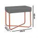 Puff Decorativo Unna Base Bronze Veludo Cinza  - Montanaris Decor