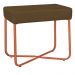 Puff Decorativo Unna Base Bronze Veludo Marrom - Montanaris Decor