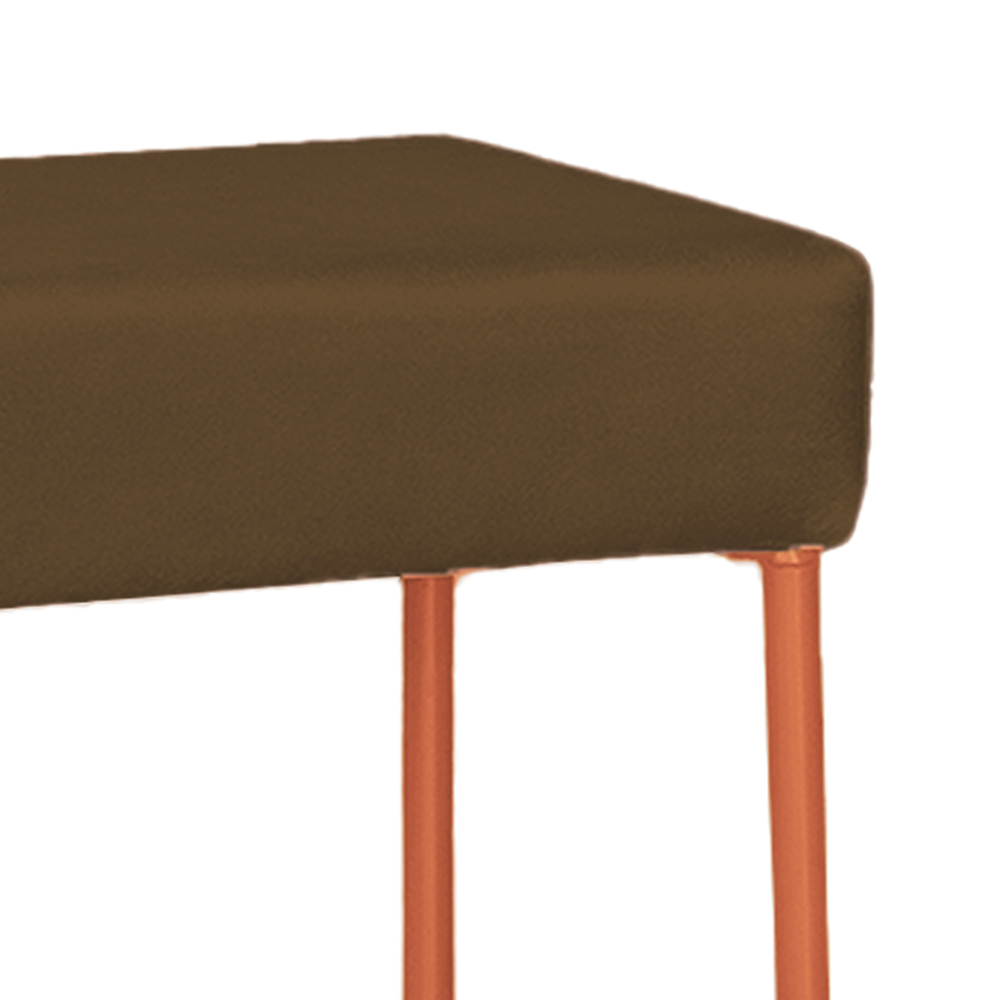Puff Decorativo Unna Base Bronze Veludo Marrom - Montanaris Decor