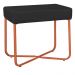 Puff Decorativo Unna Base Bronze Veludo Preto  - Montanaris Decor