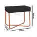 Puff Decorativo Unna Base Bronze Veludo Preto  - Montanaris Decor