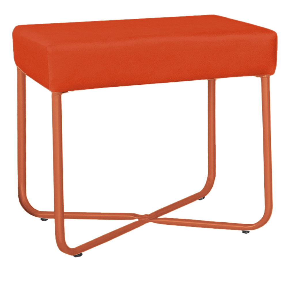 Puff Decorativo Unna Base Bronze Veludo Terracota  - Montanaris Decor