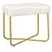 Puff Decorativo Unna Base Gold Veludo Bege - Montanaris Decor
