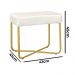 Puff Decorativo Unna Base Gold Veludo Bege - Montanaris Decor