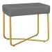 Puff Decorativo Unna Base Gold Veludo Cinza - Montanaris Decor