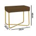Puff Decorativo Unna Base Gold Veludo Marrom - Montanaris Decor